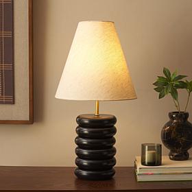 Safavieh Solani Black Wood Table Lamp, 12" x 12" x 22"