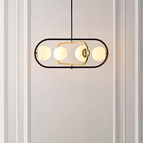 Safavieh Urbana 4-Light Black and Brass Pendant, 26.75"