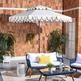 Safavieh Valance 9Ft Doubletop Umbrella with Petal Valance