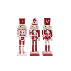Santa's Workshop 10" Red and White Nutcrackers - Set of 3
