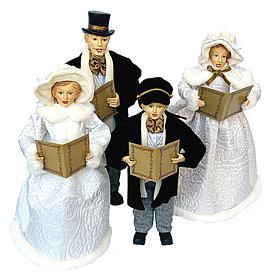 Santa's Workshop 15"-18"  Carolers Figurines - Black and White Clothes