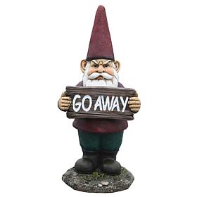 Santa's Workshop "Go Away" Sign Gnome Statue