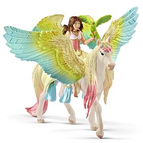Schleich Bayala: Fairy Surah With Glitter Pegasus 3pc Figurine