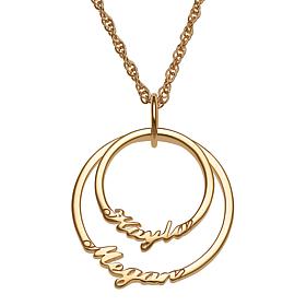Script 2-Name Circles Necklace