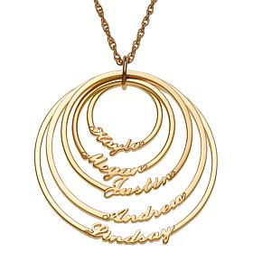 Script 5-Name Circles Necklace