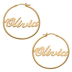 Script Name Medium 35mm Hoop Earrings