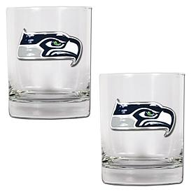 Seattle Seahawks 2pc Rocks Glass Set