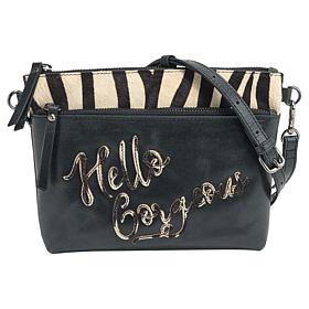 Sharif Legacy 100% Leather Exotic Hair Calf Crossbody Clutch