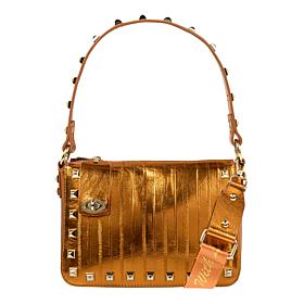 Sharif Legacy Eel Skin Leather Rocketed Top Zip Crossbody