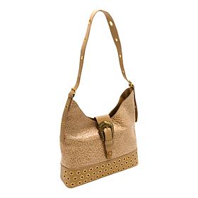 Sharif Legacy Floral Embossed Leather Cowboy Core Hobo Bag