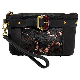 Sharif Legacy Haircalf and Nubuck Leather Wristlet Mini Bag