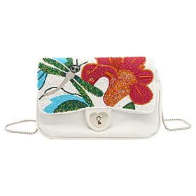 Sharif Legacy Hand-Beaded Leather Flap Bag with Chain Strap