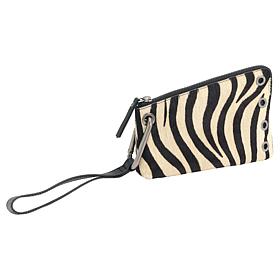 Sharif Legacy Lush Hair Calf Exotic Print Wristlet Clutch