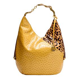 Sharif Legacy Ostrich & Haircalf Sculpted Hobo