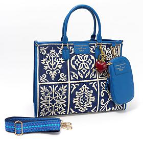 Sharif Legacy Sicilian Tile Embroidered 4-Piece Tote Set