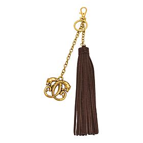 Sharif Legacy Suede Leather Logo Tassel Bag Charm/Keyring