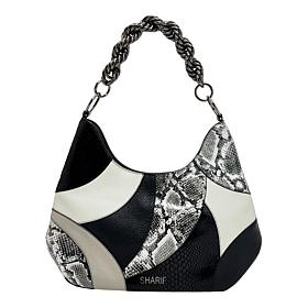 Sharif Legacy Twist-Chain Patchwork Leather Hobo Bag