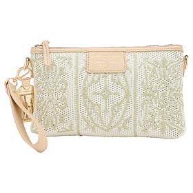 Sharif Sicily Tile Embroidered Wristlet Clutch