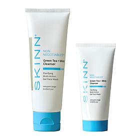 SKINN Non-Negotiables Green Tea & Mint Cleanser Home & Go Set AS