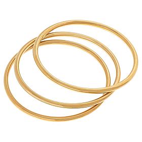 Soave Oro 14K Electroform Set of 3 Bangle Bracelets