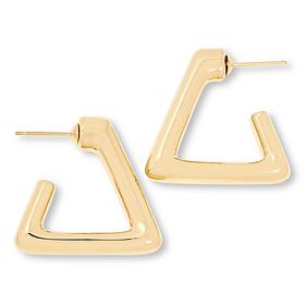 Soave Oro 14K Electroform Triangle Hoop Earrings