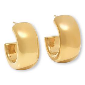 Soave Oro 14K Gold Electroform 1" Chunky Hoop Earrings