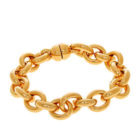Soave Oro 14K Gold Electroform Polished 8-1/4" Rolo Chain Bracelet