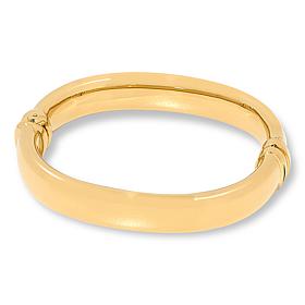 Soave Oro 14K Gold Electroform Polished Hinged Bangle Bracelet