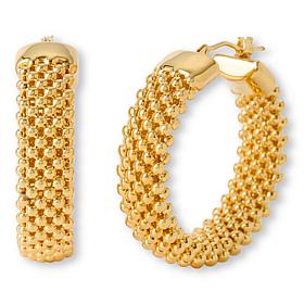 Soave Oro 14K Gold Electroform Popcorn Hoop Earrings