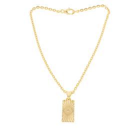 Soave Oro 14K Gold Electroform Starburst Pendant with CZ Accent