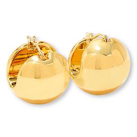 Soave Oro 14K Yellow Gold Electroform Bead Huggie Hoop Earrings