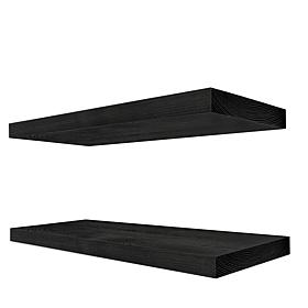 Solid Pine Wood Floating Shelves 9" x 24" 2-pack