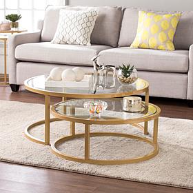 Southern Enterprises Opalyn 2-Piece Nesting Cocktail Table Set - Gold