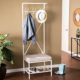Southern Enterprises Owen Entryway Bench/Storage Rack - Matte White