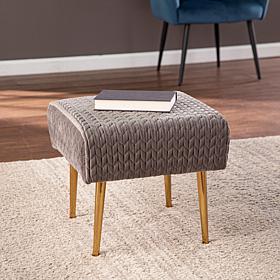 Southern Enterprises Warkin Woven Upholstered Ottoman