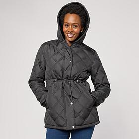 Sporto® Meg Quilted Mid-Length Hooded Jacket