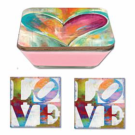 Staked love 6.5x6.5 Artboard Lid/20oz Candle & Coaster Set