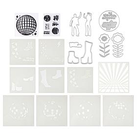 Stamps By Me Step to the Groove Stencil, Stamp and Die Kit