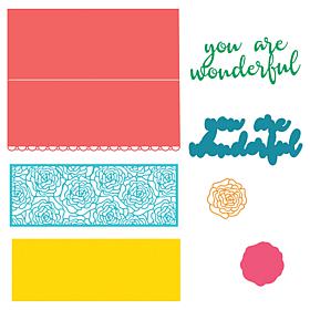 Stamps of Life Scalloped Edge Slimline Rose Card Die Set