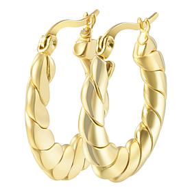 Stately Steel Braided Chunky Hoop Earrings