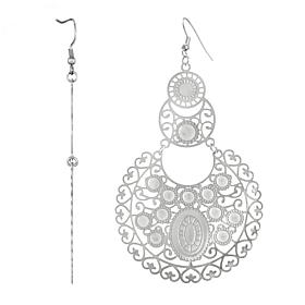 Stately Steel Filigree Drop Earrings