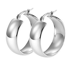 Stately Steel Hinged Hoop Earrings