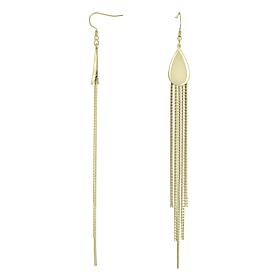 Stately Steel Long Tassel Earrings