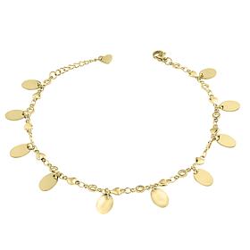 Stately Steel Oval Drop Anklet