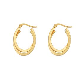 Stately Steel Overlapping Oval Hoop Earrings