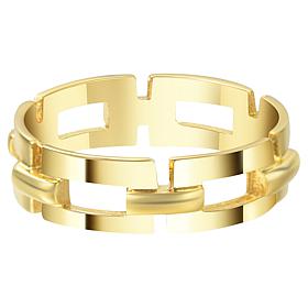 Stately Steel Rectangle Link Ring