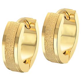 Stately Steel Small Sandy Huggie Hoop Earrings