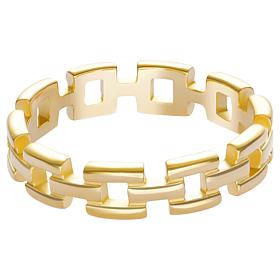 Stately Steel Small Square Link Ring