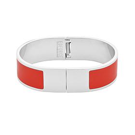 Stately Steel Stackable Enamel Bangle Bracelet