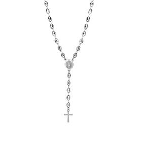 Stately Steel Stainless Steel Coffee Bean Chain Rosary Necklace